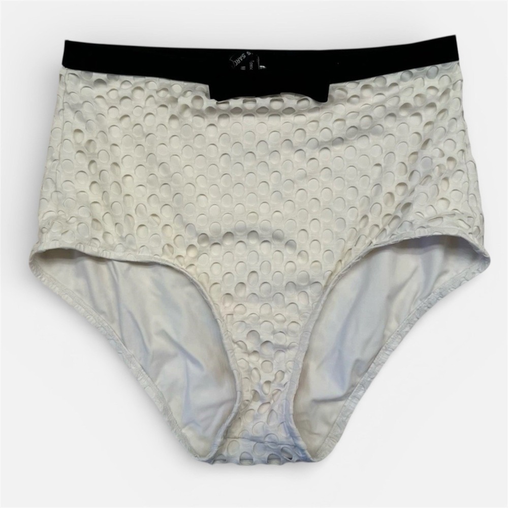 Andres Sarda Women's Swim High Waist Bikini Bottoms EU 38/US 8 White Mesh Resort